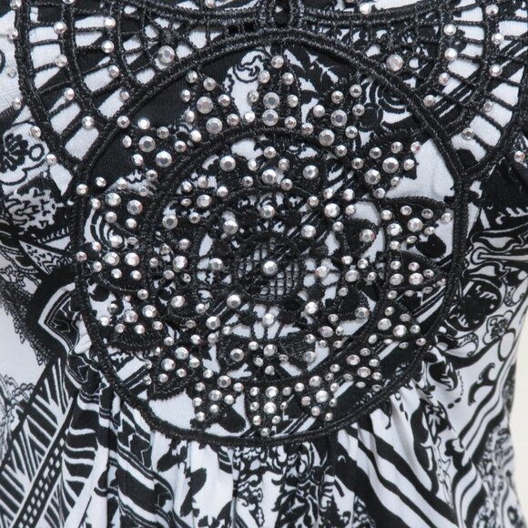 BOGO Style & Co short sleeved Bohemian patterned maxi dress lightweight 2 Petite - Picture 4 of 7